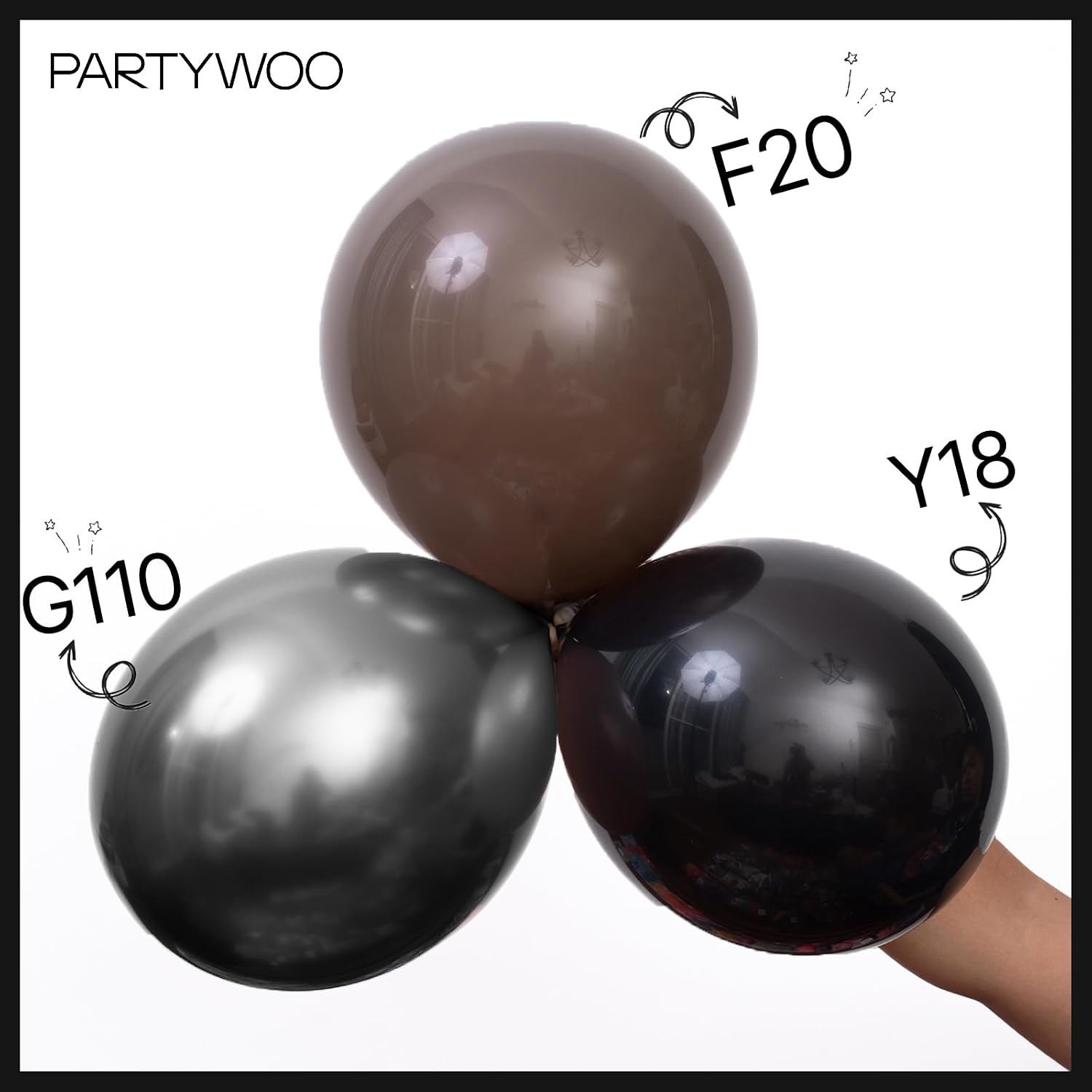 Detalle 2 de PartyWoo Black Balloons Arch Kit, 152-Piece Set (18/12/10/5 Inch Black Balloons)