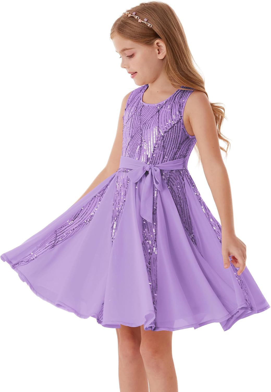 Thumbnail 6 de GRACE KARIN Vestito da principessa con paillettes per bambine 5–12 anni