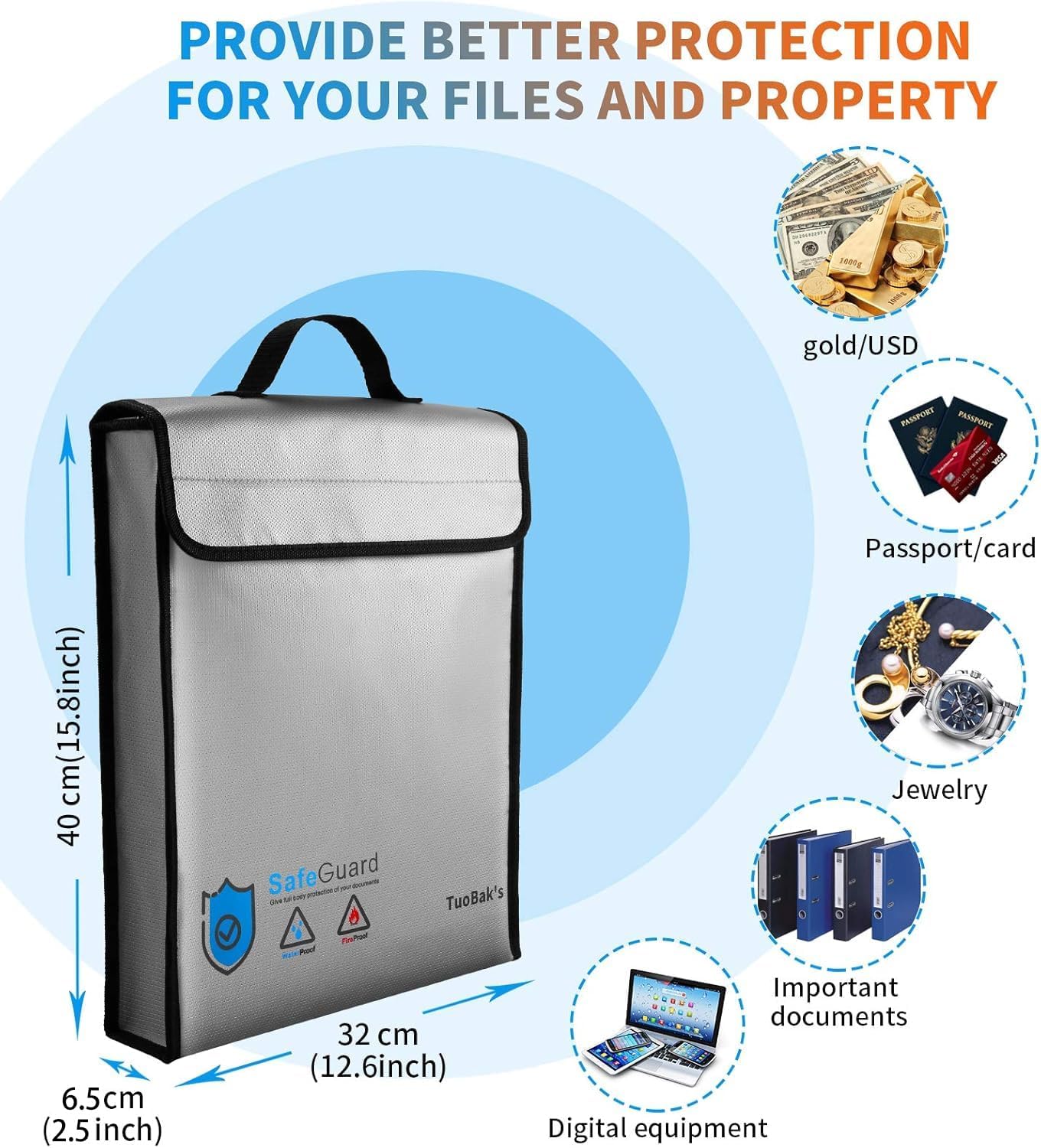 Thumbnail 2 de TuoBak Fireproof Document Bag 15.8" x 12.6"