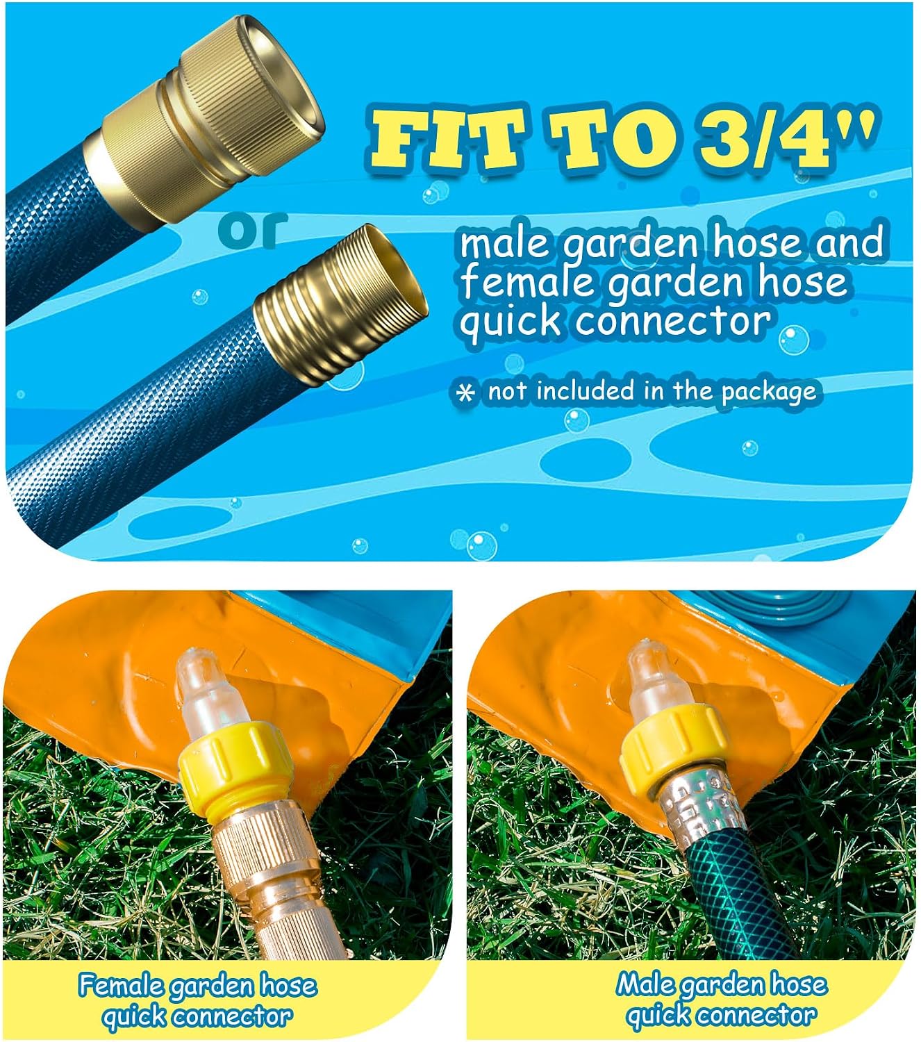 Detalle de Spring Water Slip and Water Slide for Kids Backyard (17ft, 3-Lane) with Sprinkler
