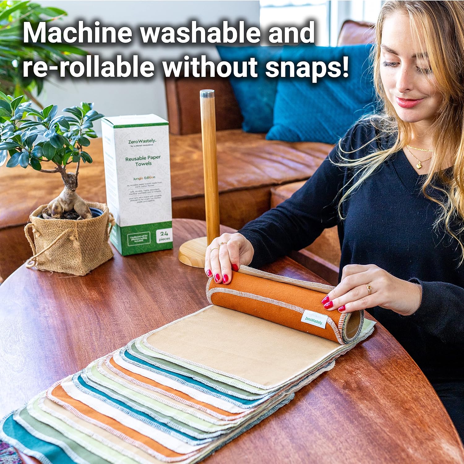 Thumbnail 2 de Reusable Paper Towels - Value Pack of 24 Paperless Paper Towels (100% Cotton)