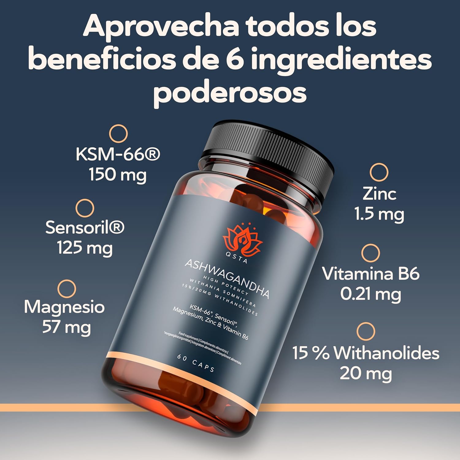 Detalle 2 de Ashwagandha KSM-66 con Sensoril 2 meses