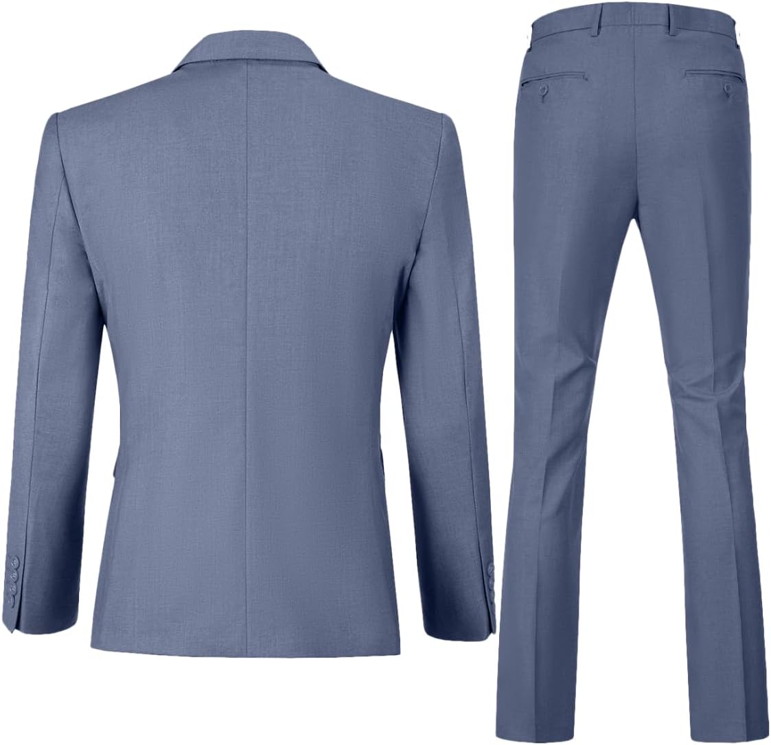 Thumbnail 1 de Lynerun Men’s 2-Piece Slim Fit Suit Set (Two-Button Jacket & Trousers)