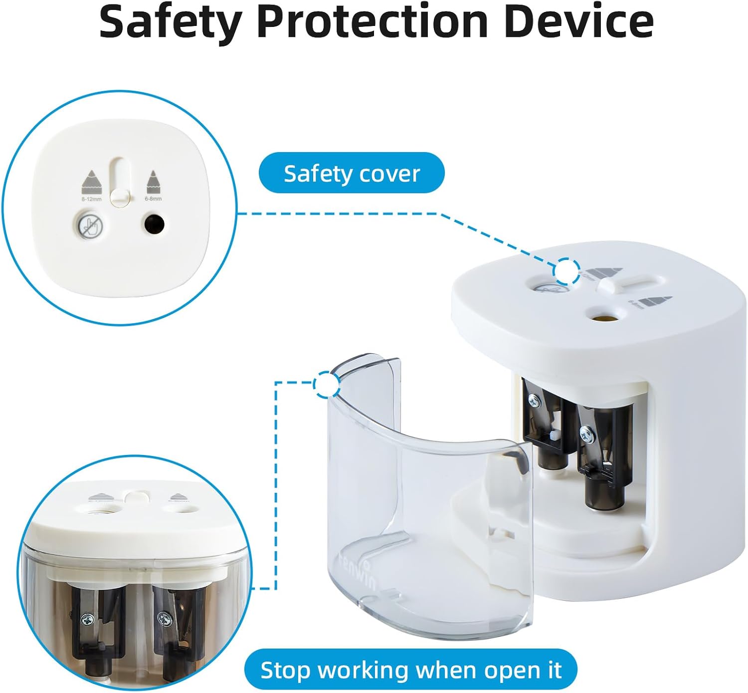 Thumbnail 3 de tenwin Elektrischer Bleistiftspitzer 6–12 mm ✏️