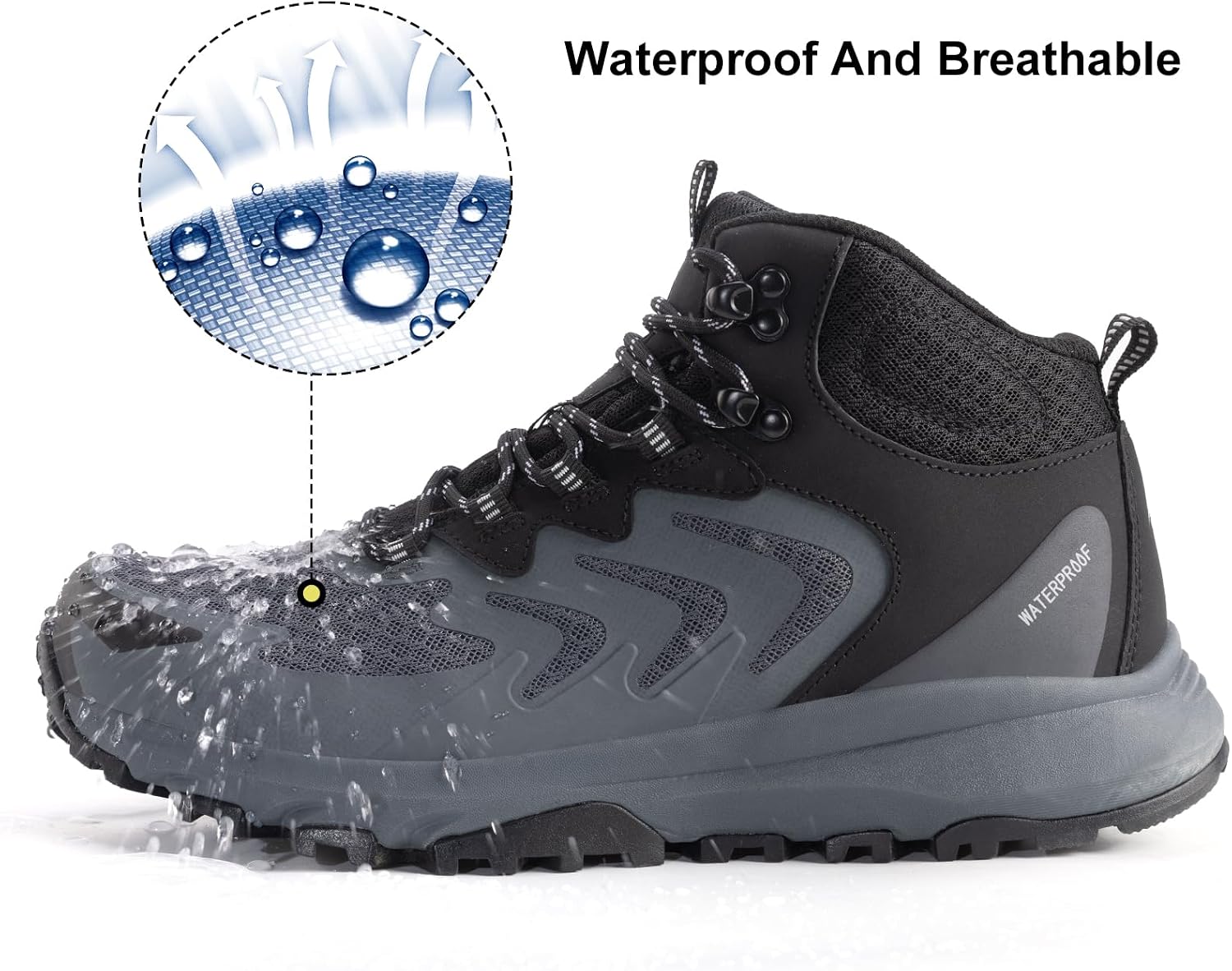 Thumbnail 6 de OUTJET Men’s Waterproof Hiking Boots lightweight breathable trekking boots
