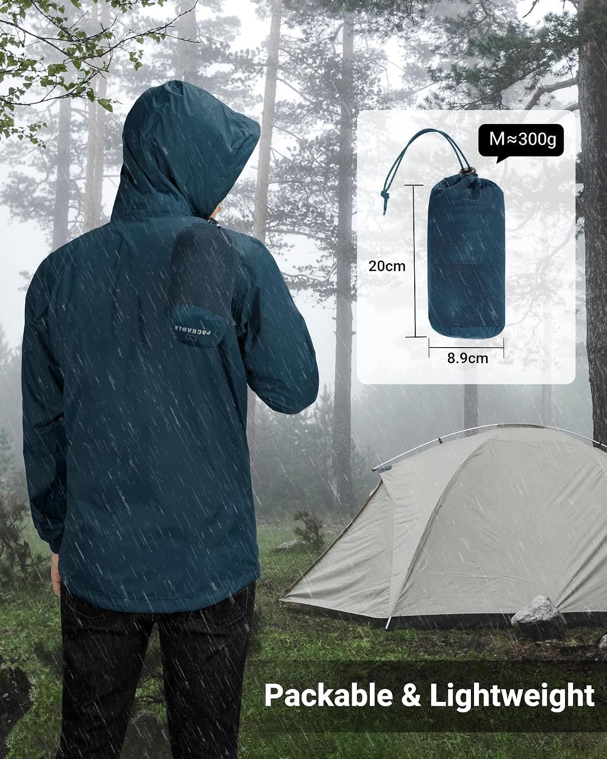 Thumbnail 4 de Outdoor Ventures Mens Lightweight Waterproof Jacket