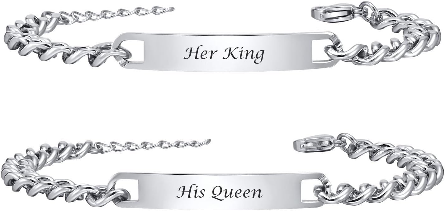 Thumbnail 6 de XUANPAI Partnerarmbänder mit Gravur – Personalisiertes Pärchenarmbandset aus Edelstahl (7 mm)