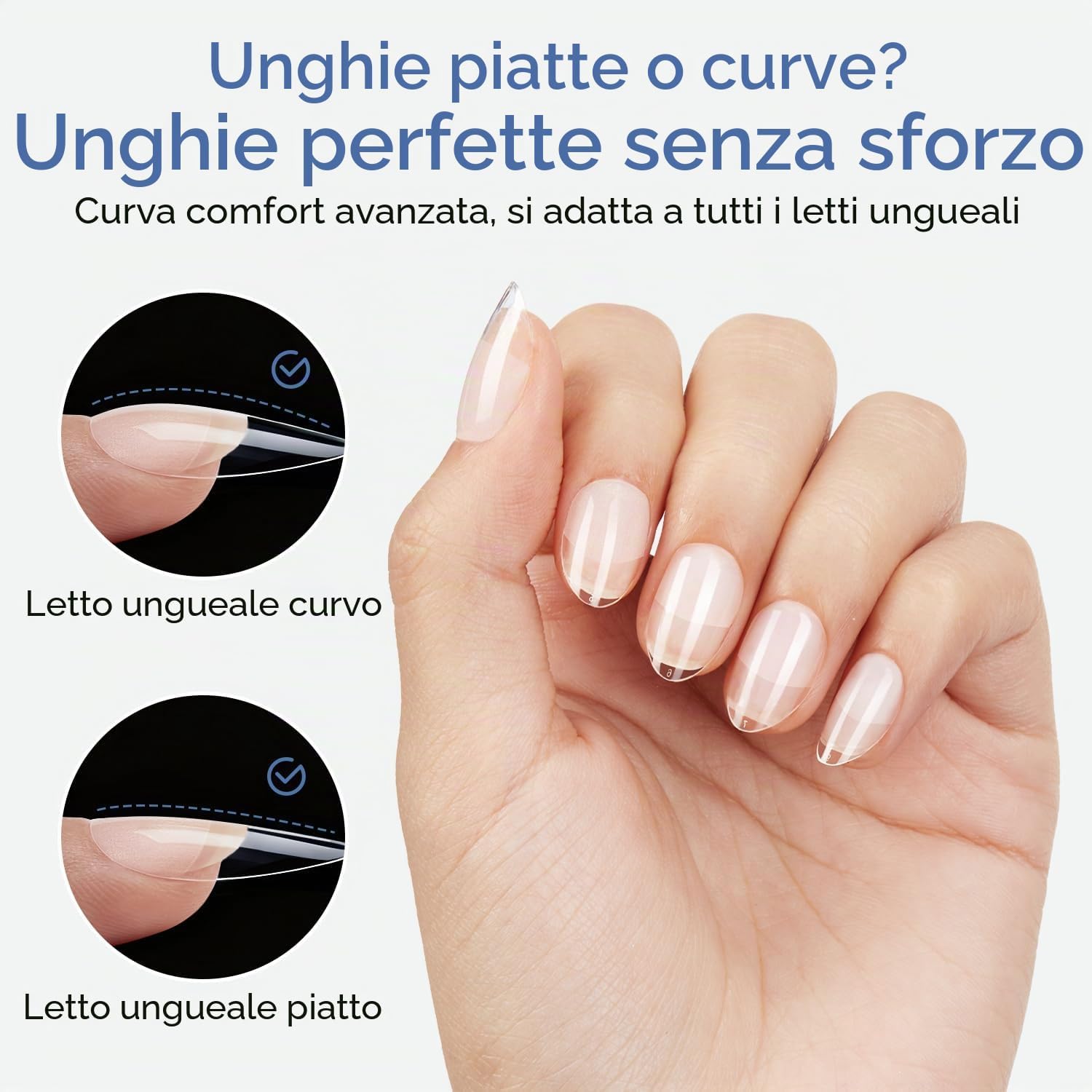 Detalle de Modelones 360 Pezzi Unghie Finte in Gel - 15 Misure, Copertura Completa, Mandorla Corta XS (Semi Matte) per Manicure Professionale o DIY