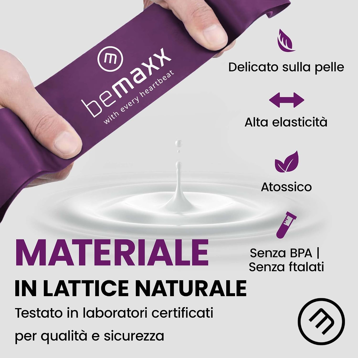 Detalle de Loop Fasce Elastiche Fitness Set/Livelli di Resistenza + eBook e Borsa – 5 bande 60 cm x 5 cm, training completo