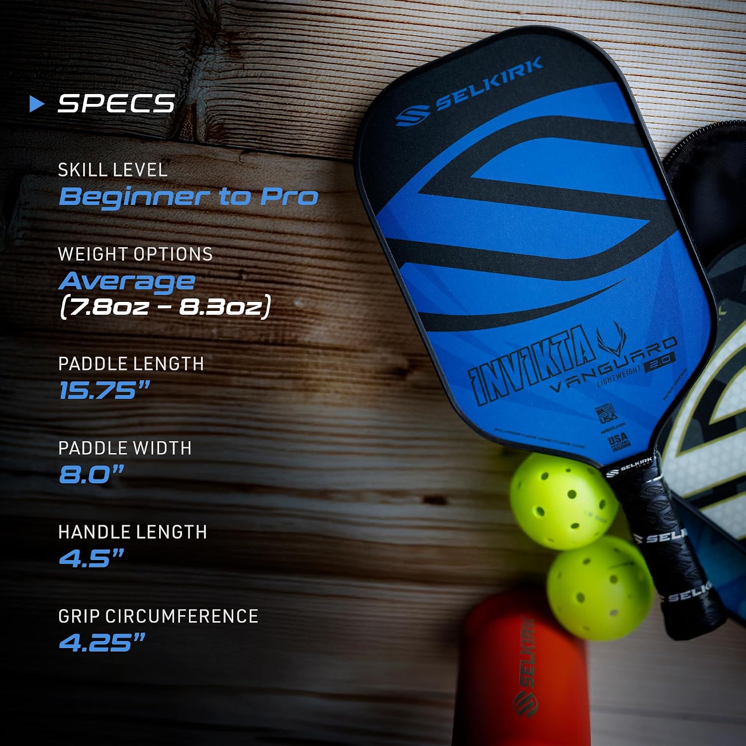 Detalle de Selkirk Sport Vanguard Hybrid Pickleball Paddle | Carbon Fiber X5 Core