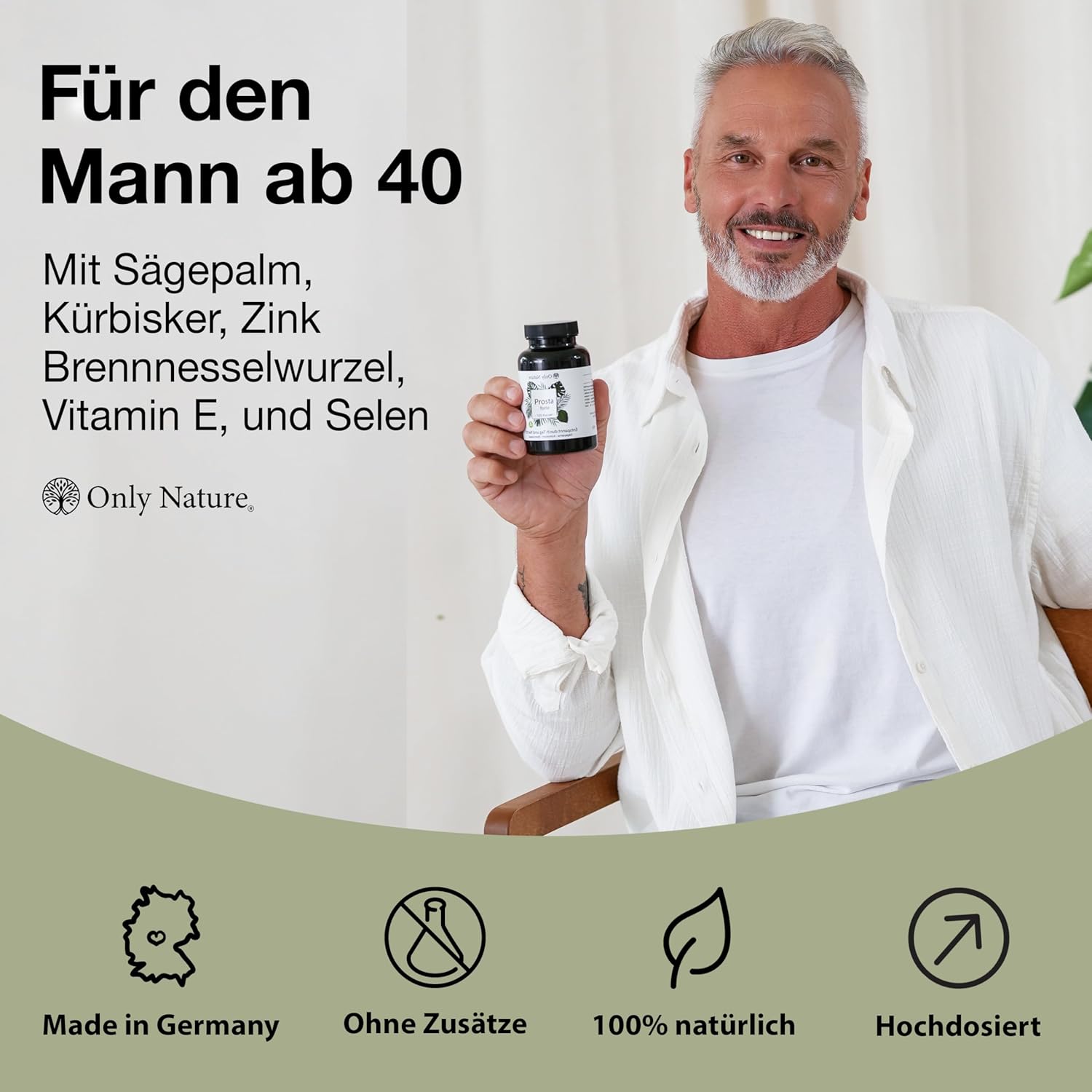 Thumbnail 1 de Prosta Kapseln Hochdosiert – Einzigartige Prostata‑Formel mit Kürbiskernextrakt, Sägepalmenextrakt, Brennnesselwurzel und Vitamin E