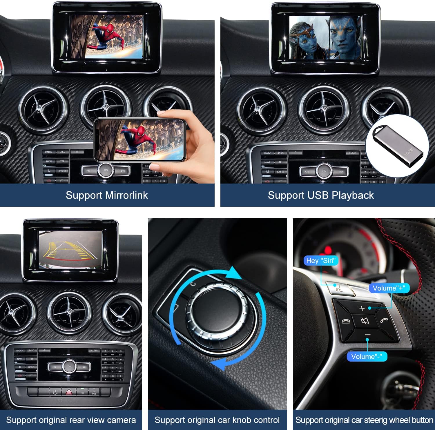 Detalle de Road Top Wireless CarPlay Adapter for Mercedes-Benz (NTG4.5) with Harman Becker Slot