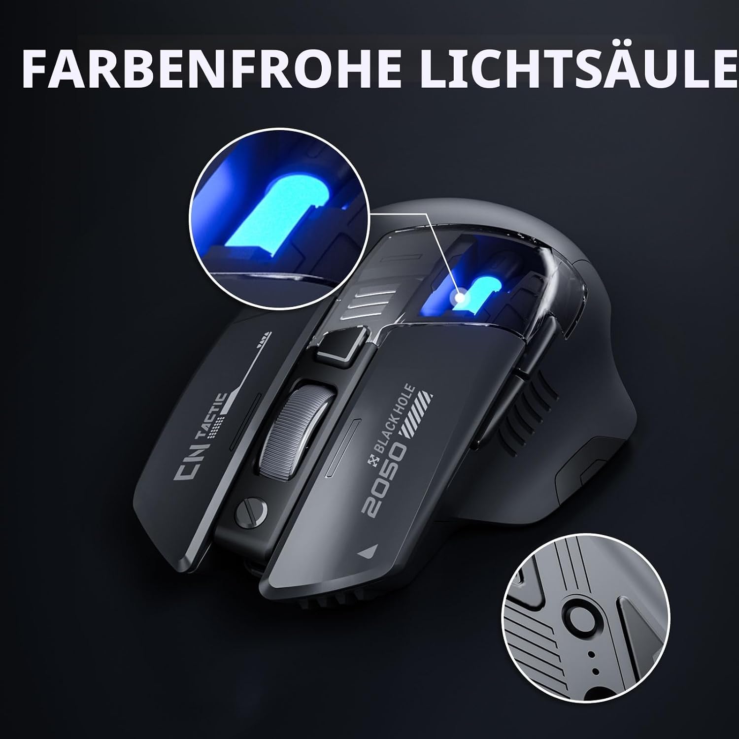 Detalle 2 de INPHIC A9 Explorer Bluetooth-Maus 2400 DPI đź–±