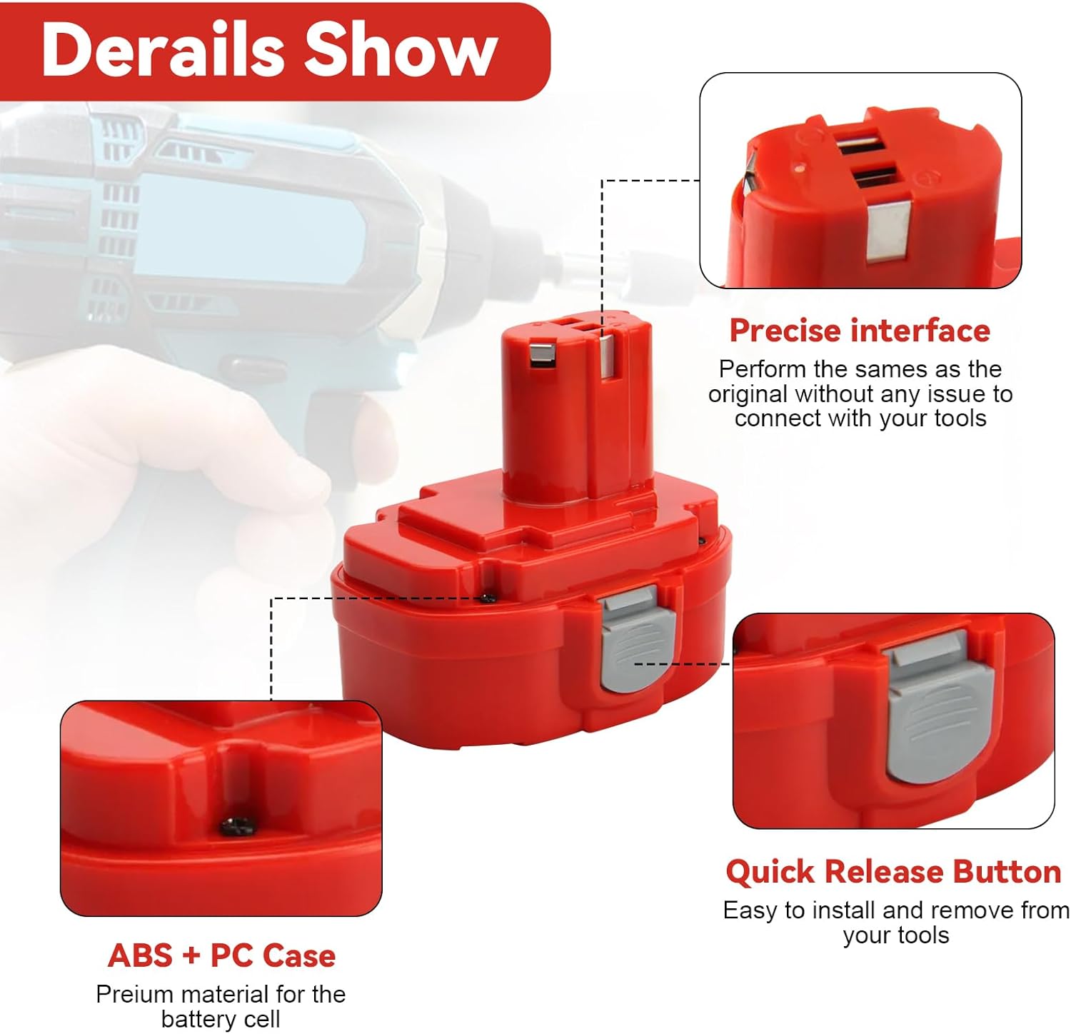 Thumbnail 1 de 2X 18V 5000mAh Ni-MH replacement battery