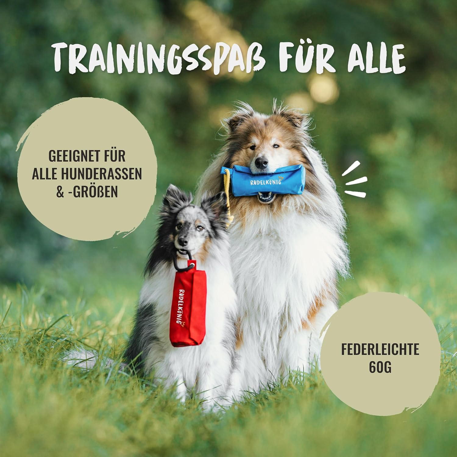 Detalle 2 de Rudelkönig Futterbeutel für Hunde – Apportierbeutel für Hundetraining mit robustem Verschluss