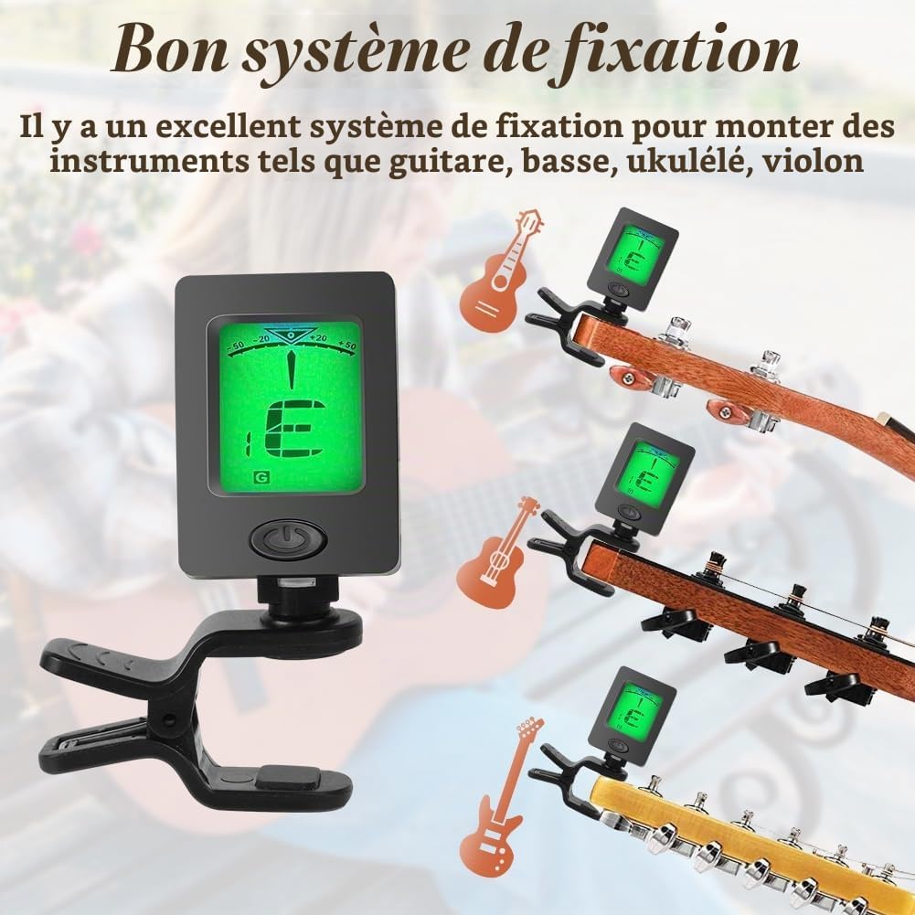 Detalle 2 de AOMIG C2-QX-B240826-FBA chromatisch stemapparaat voor gitaar en viool