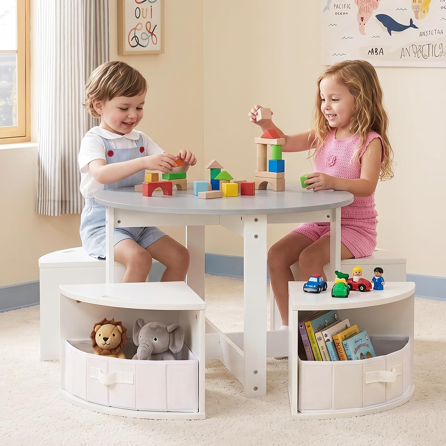 Detalle 2 de INFANS Kids Table and Chair Set, Wooden