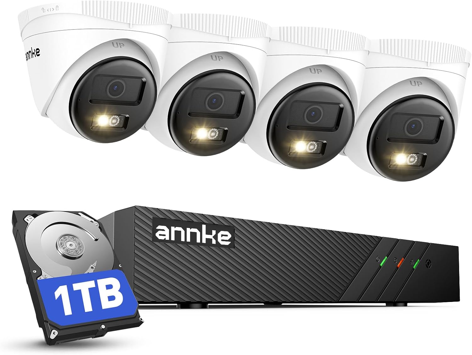 Detalle de ANNKE H500 3K 5MP PoE Security Camera System with 4 Outdoor Cameras, AI Detection, and 2TB NVR