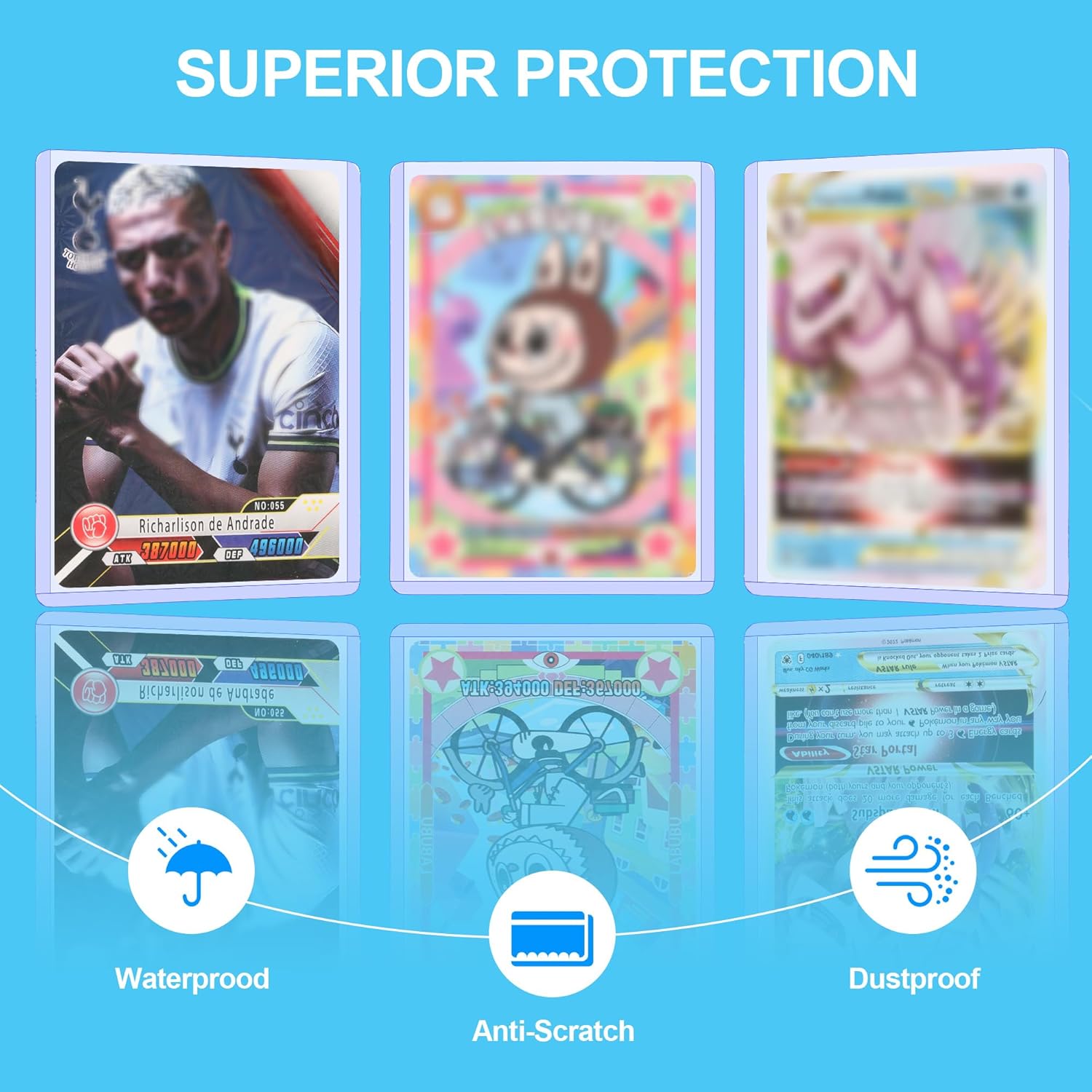 Thumbnail 5 de 400 Card Sleeves Top Loaders (3" x 4") + Soft Sleeves for Trading Cards, Hard PVC Protectors