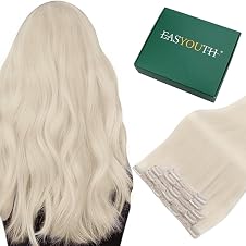 Detalle de Easyouth Clip-in Extensions Echthaar 35 cm, 70 g 💇♀