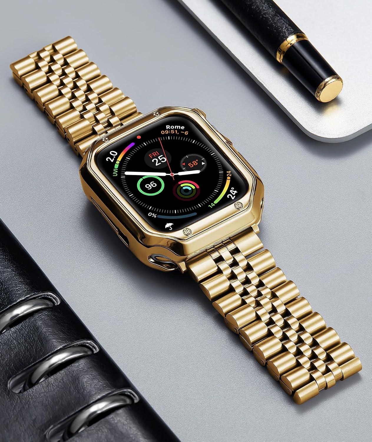 Thumbnail 2 de BINLUN Stainless Steel Apple Watch Strap with TPU Case — 38mm–49mm, Fits Ultra/SE/Series