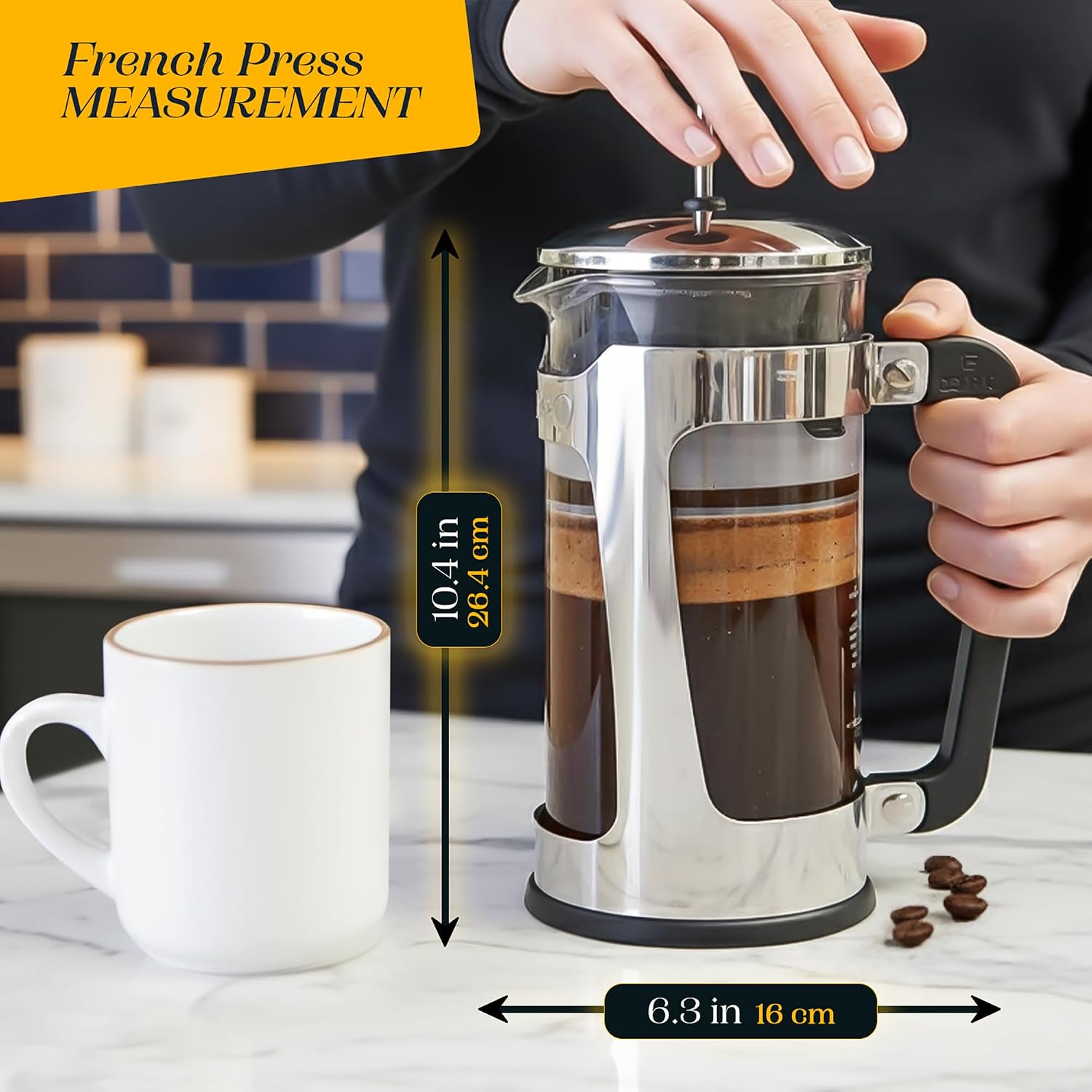 Detalle de ESPRO P5 1232C Glass Cafetière, 950ml, Double Microfilter