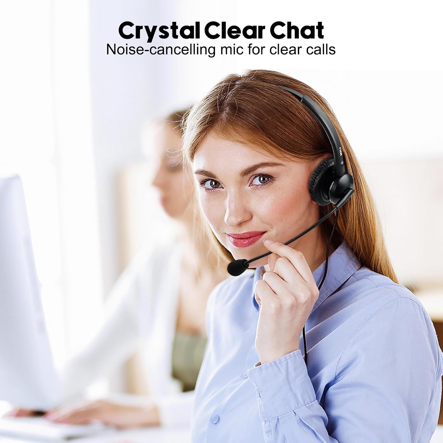 Thumbnail 1 de MKJ RJ9 Call Centre Telephone Headset with Noise-Cancelling Microphone