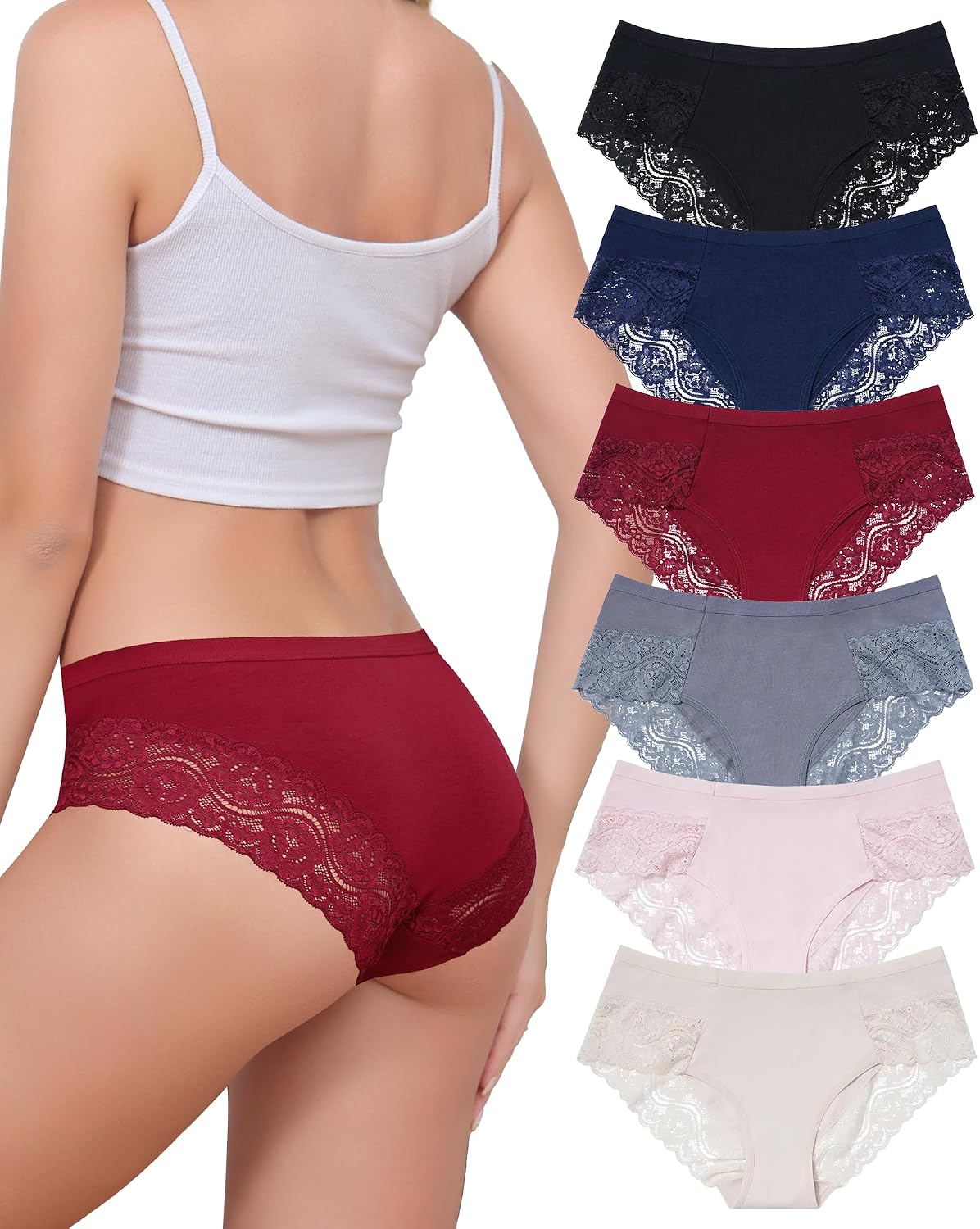 Aijolen Culotte Femme Coton Dentelle Lot de 6 🩰