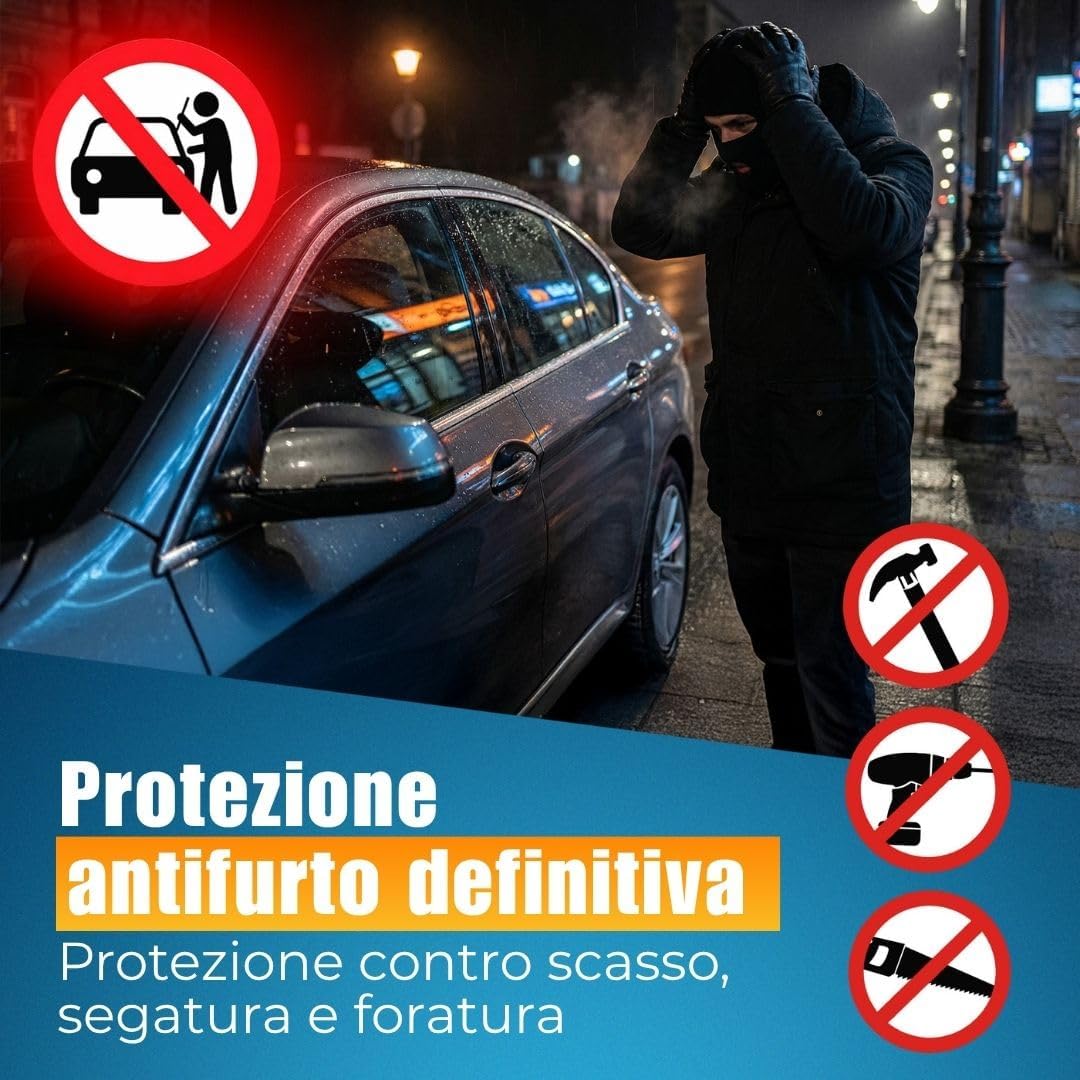 Thumbnail 3 de ATG Bloccasterzo Auto – Antifurto meccanico in acciaio temperato con riflettore integrato
