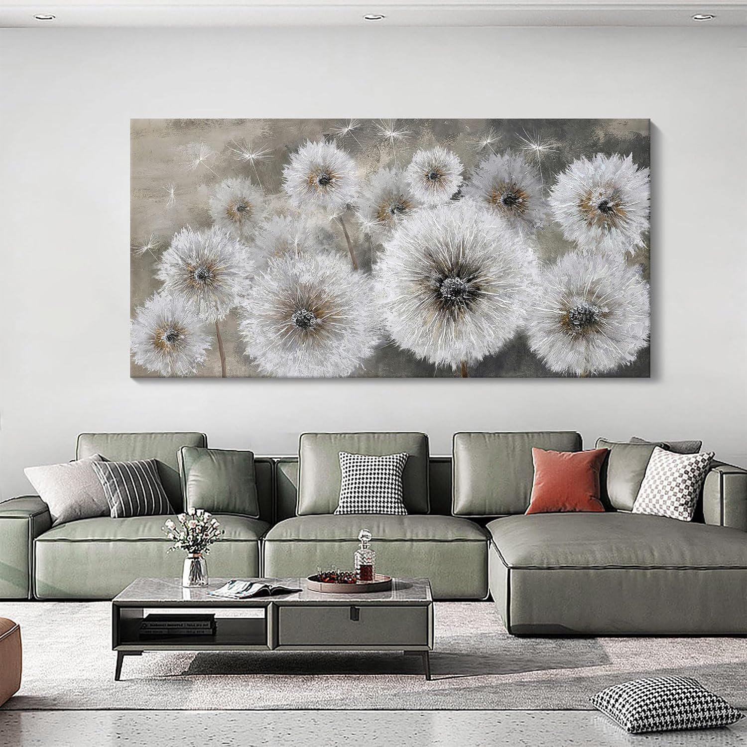 Detalle de Pogusmavi Dandelion Canvas Wall Art 30 × 60 in