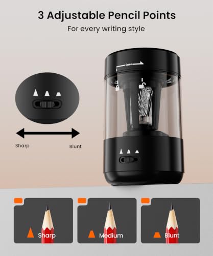 Detalle de Prolixity Electric Pencil Sharpener for Classroom, Fully Automatic (Black)