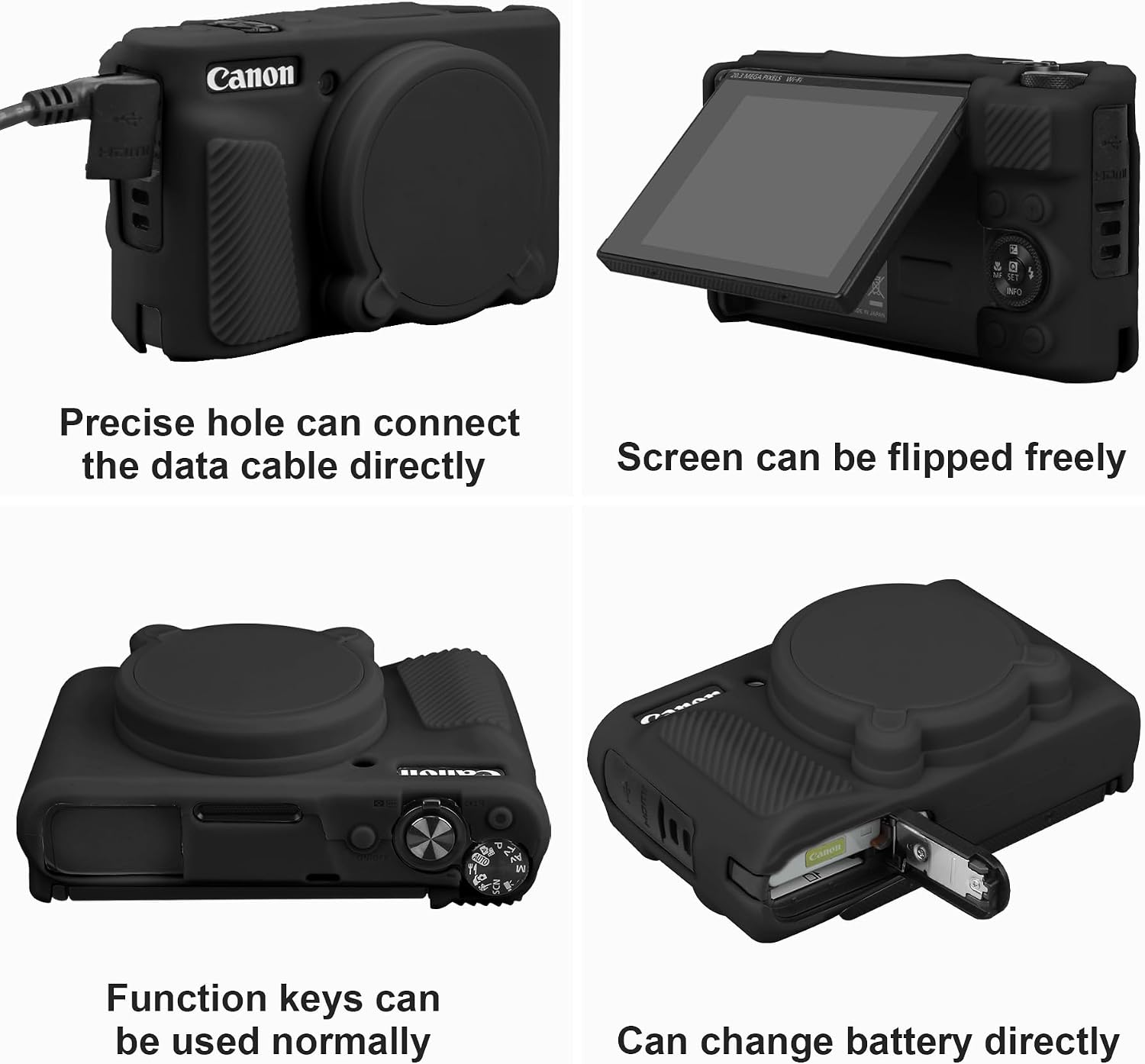 Thumbnail 4 de RAIALL Camera Case for Canon PowerShot SX740/SX730 HS with Silicone Cover – Hard Case + Protective Sleeve