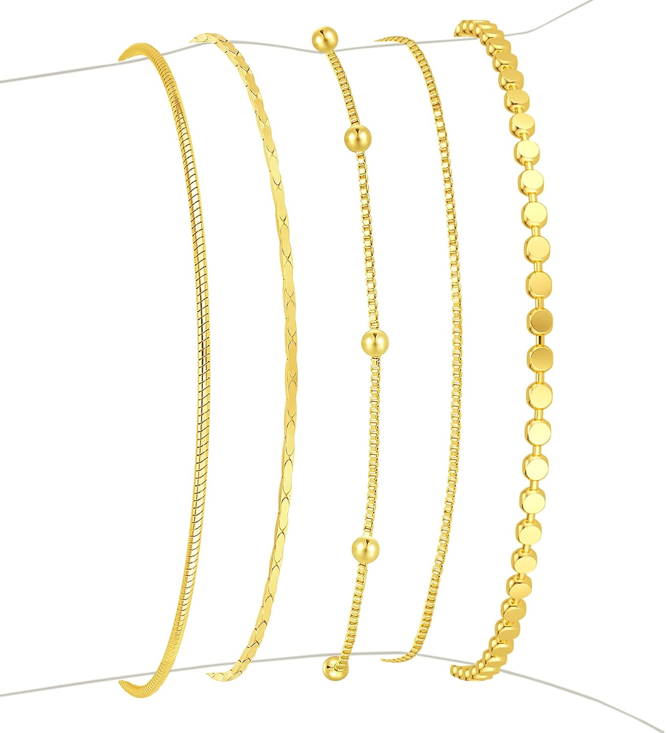 Thumbnail 6 de Striviio Bracelet Set, 14K Gold Plated