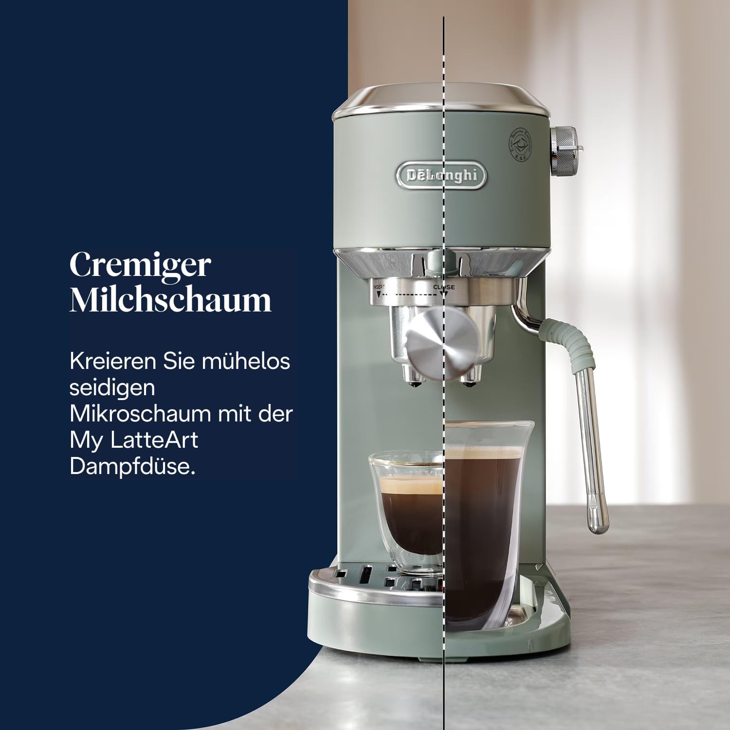 Thumbnail 6 de De’Longhi Dedica Duo EC890.GR – Kompakte Siebträgermaschine in Grün