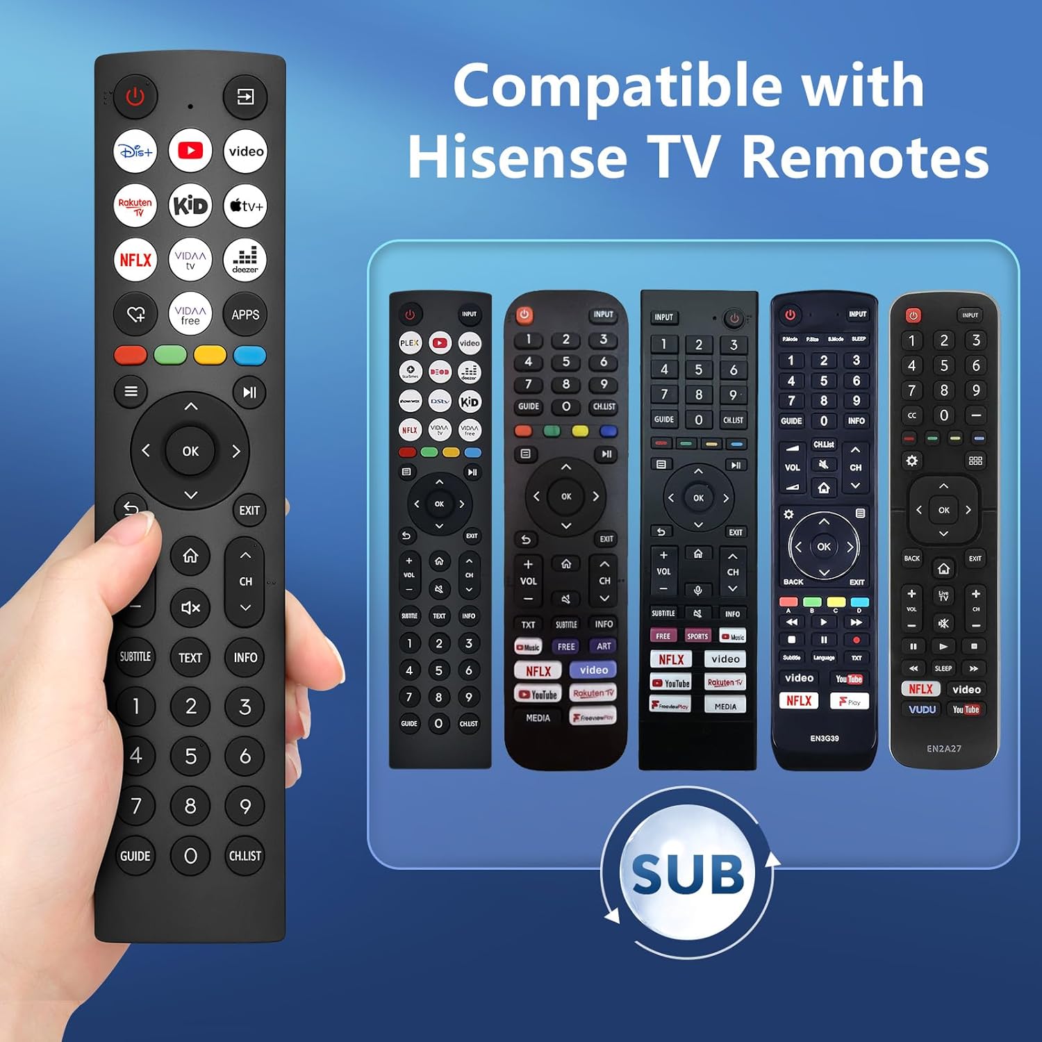 Detalle 2 de Hisense 4K VIDAA Universal Remote Control
