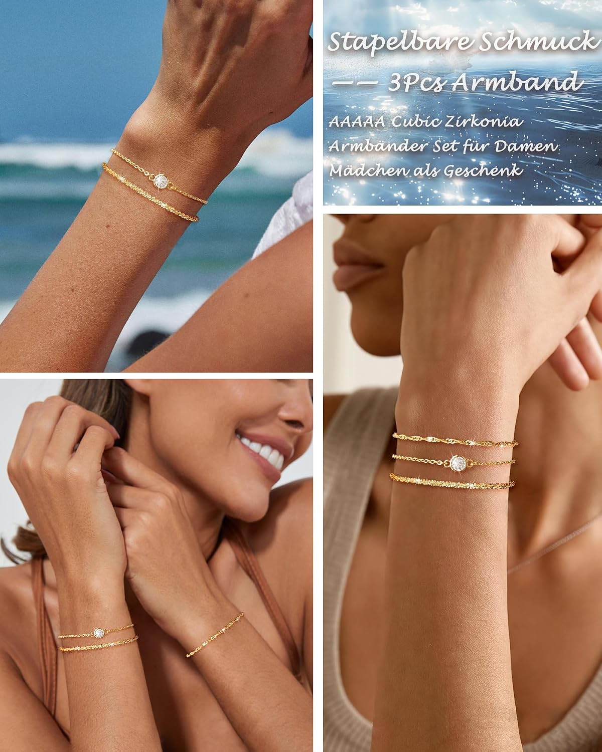 Detalle 2 de Aidenn 925 Sterling Silber Armband Set