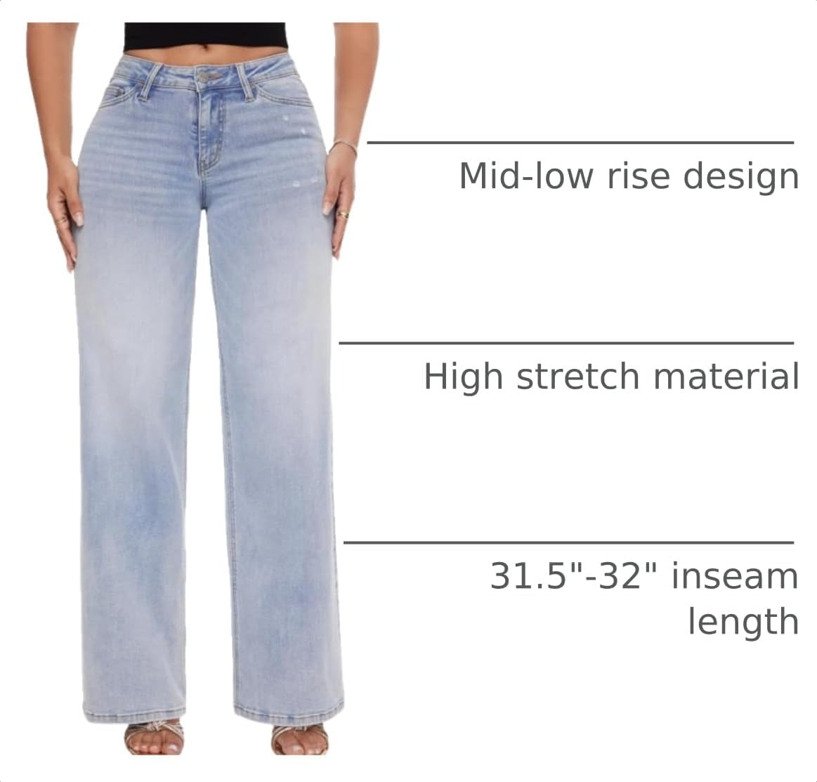 Detalle 2 de ONESO Wide Leg Baggy Jeans with 31 in inseam