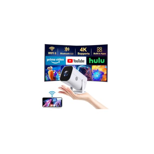 Detalle de YGSKK Mini Projector with Wifi & Bluetooth: Built-in Apps, 1080p Native, 4K Ready