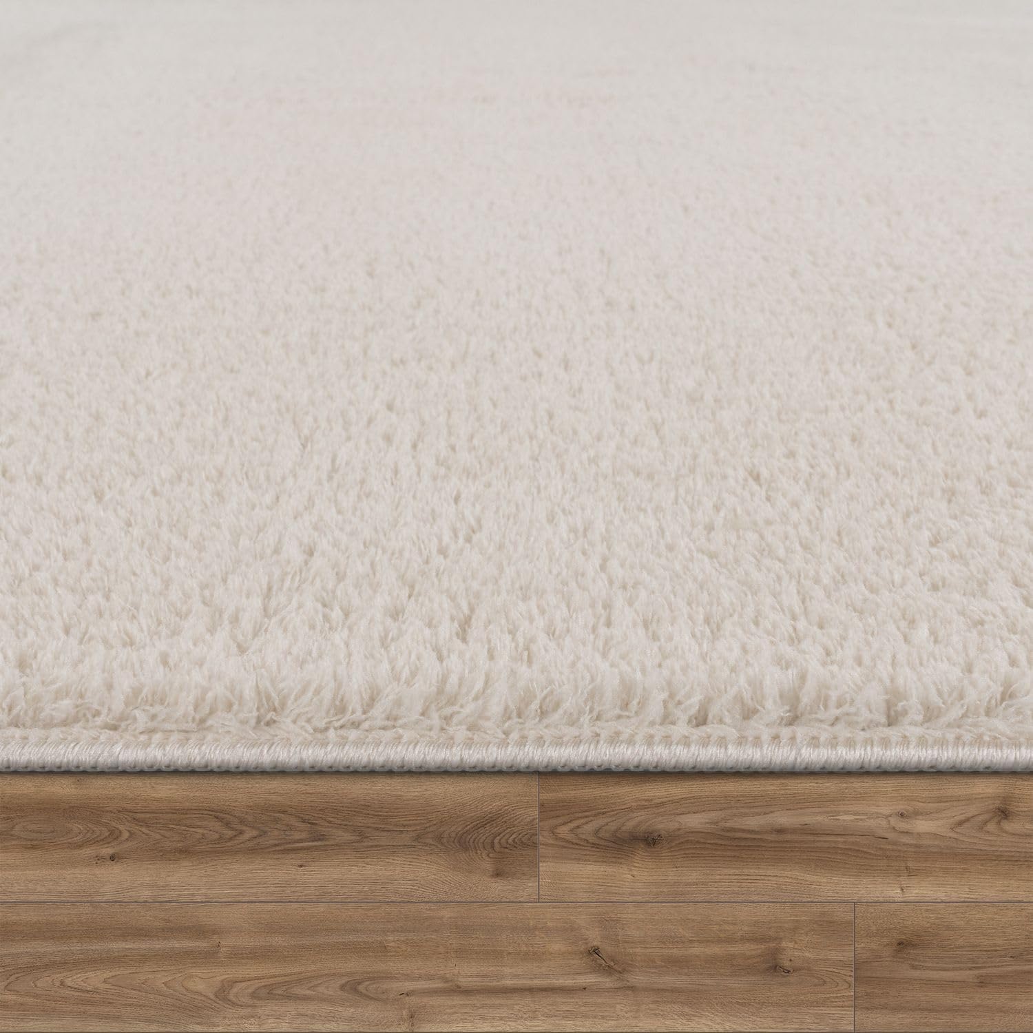 Detalle de TT Home Wohnzimmer-Teppich Kurzflor Anti-Rutsch 100% Polyester, Creme – 200×280 cm