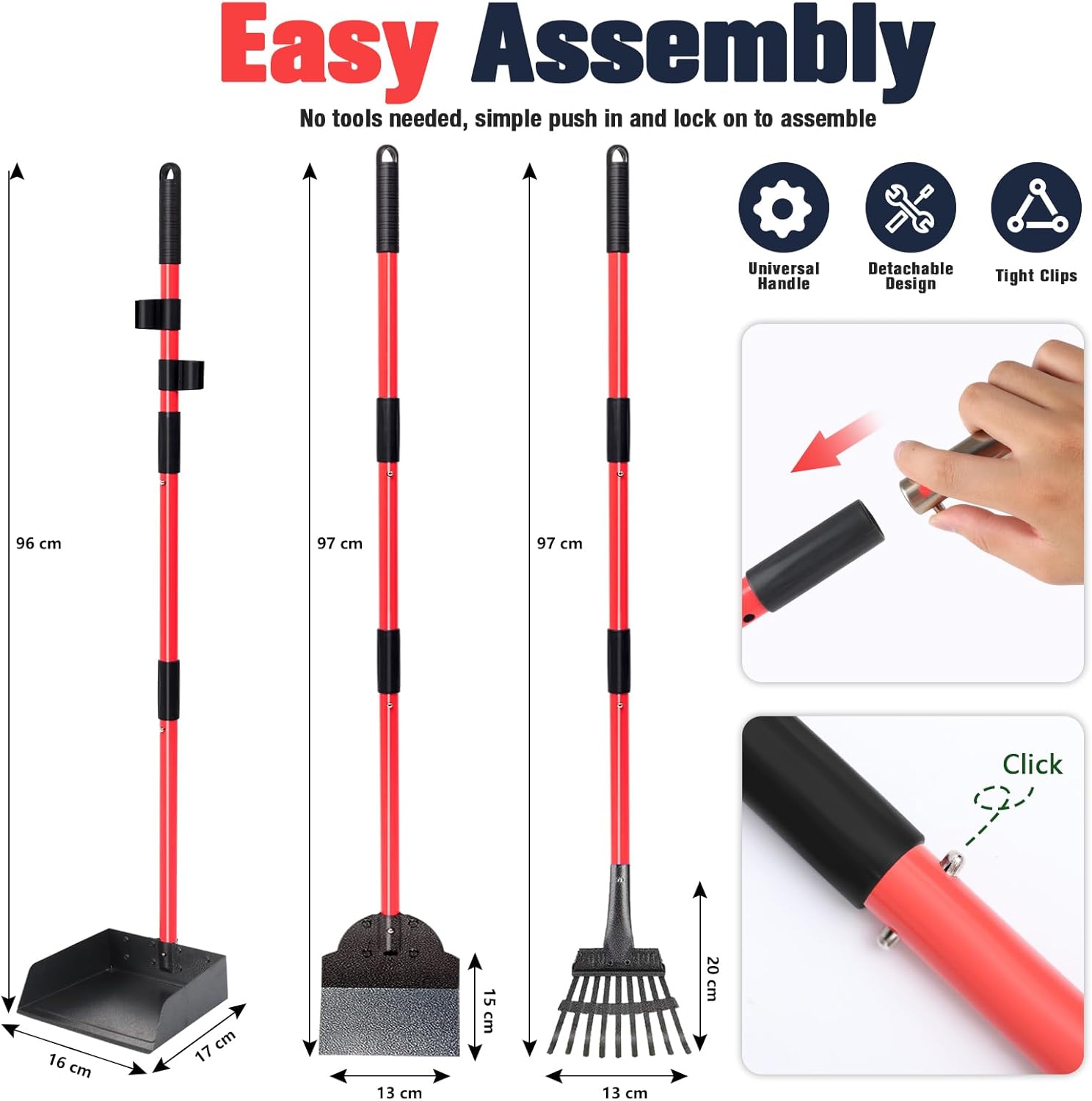 Thumbnail 6 de Dog Pooper Scooper Tray, Rake & Shovel Kit with Adjustable Metal Long Handle (plus 10 Waste Bags)
