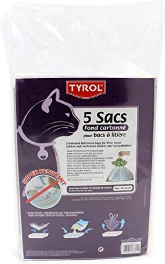 Detalle de TYROL 5 SACS LITIÈRE FOND CARTONNE 44X30CM – Pack pour bac à litière du chat