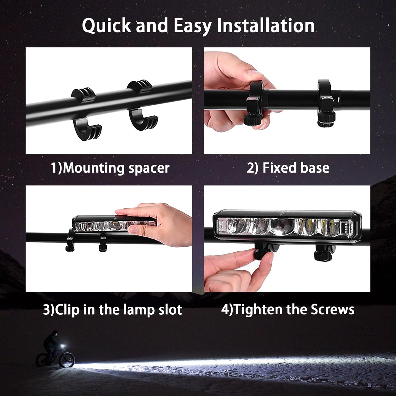 Thumbnail 6 de Suruid Super Bright LED Bike Light (USB-C Rechargeable, Waterproof IPX-4, 1800-Lumen) for Commuting & Off-Road Riding