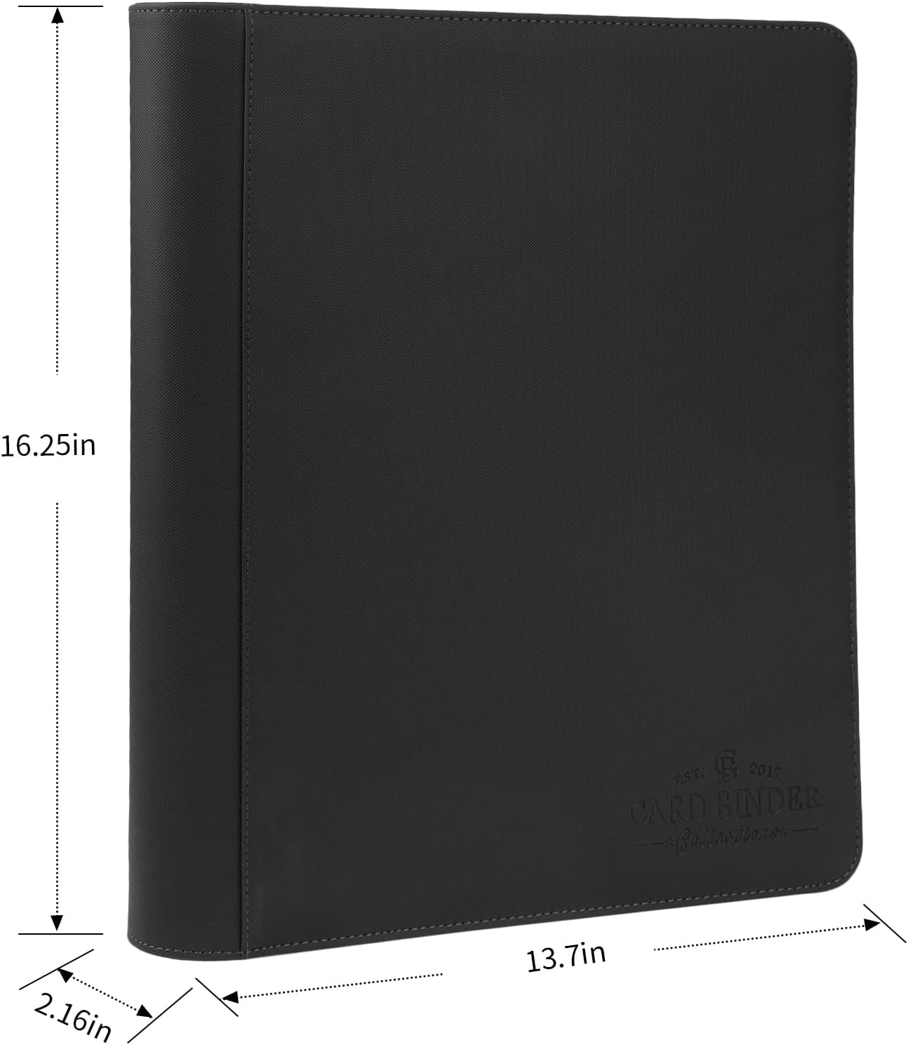 Thumbnail 1 de Toploader Binder with 9-Pocket Pages, 288 Card Capacity, 3x4 Rigid Card Holders in PU Leather (Black)