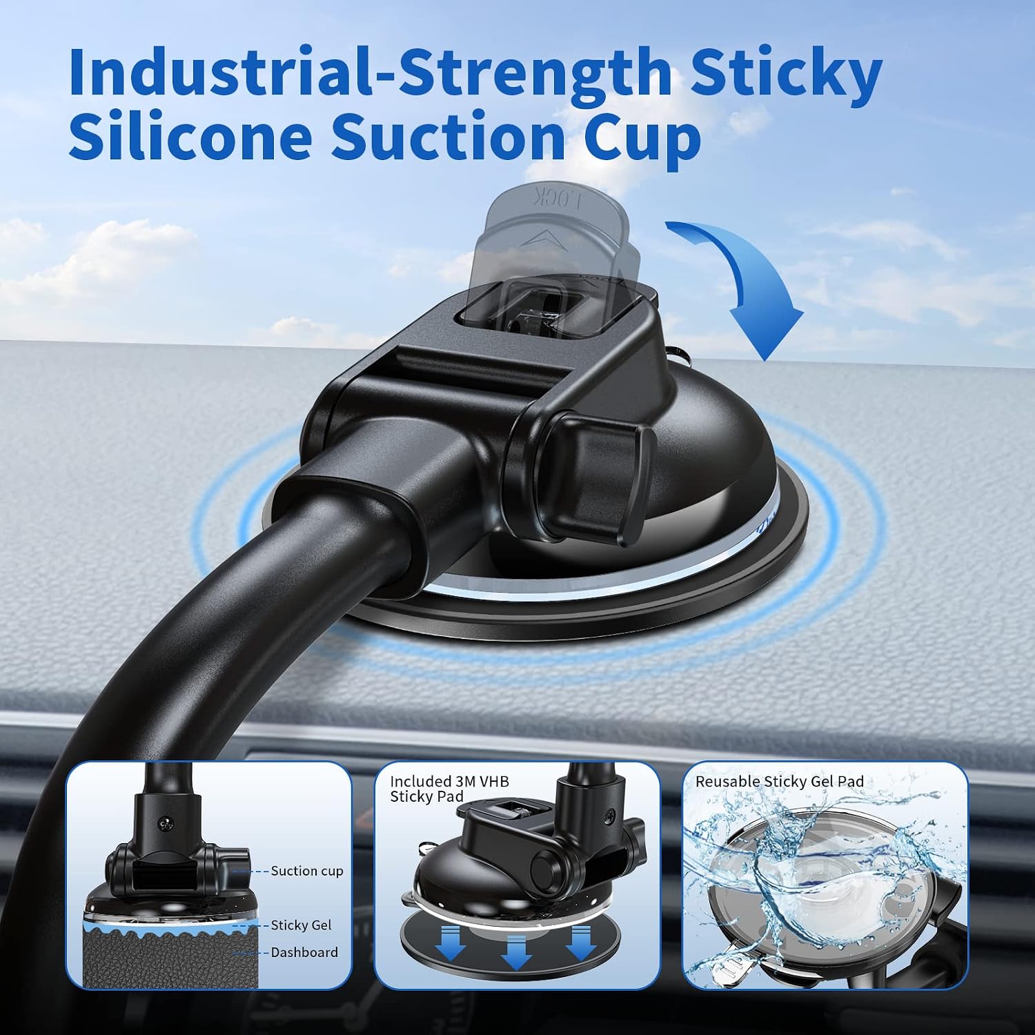 Detalle de APPS2Car af55d9a0-1fb2-4a3b-91b1-206570ac9e08 Car Tablet Holder, 13-inch Arm