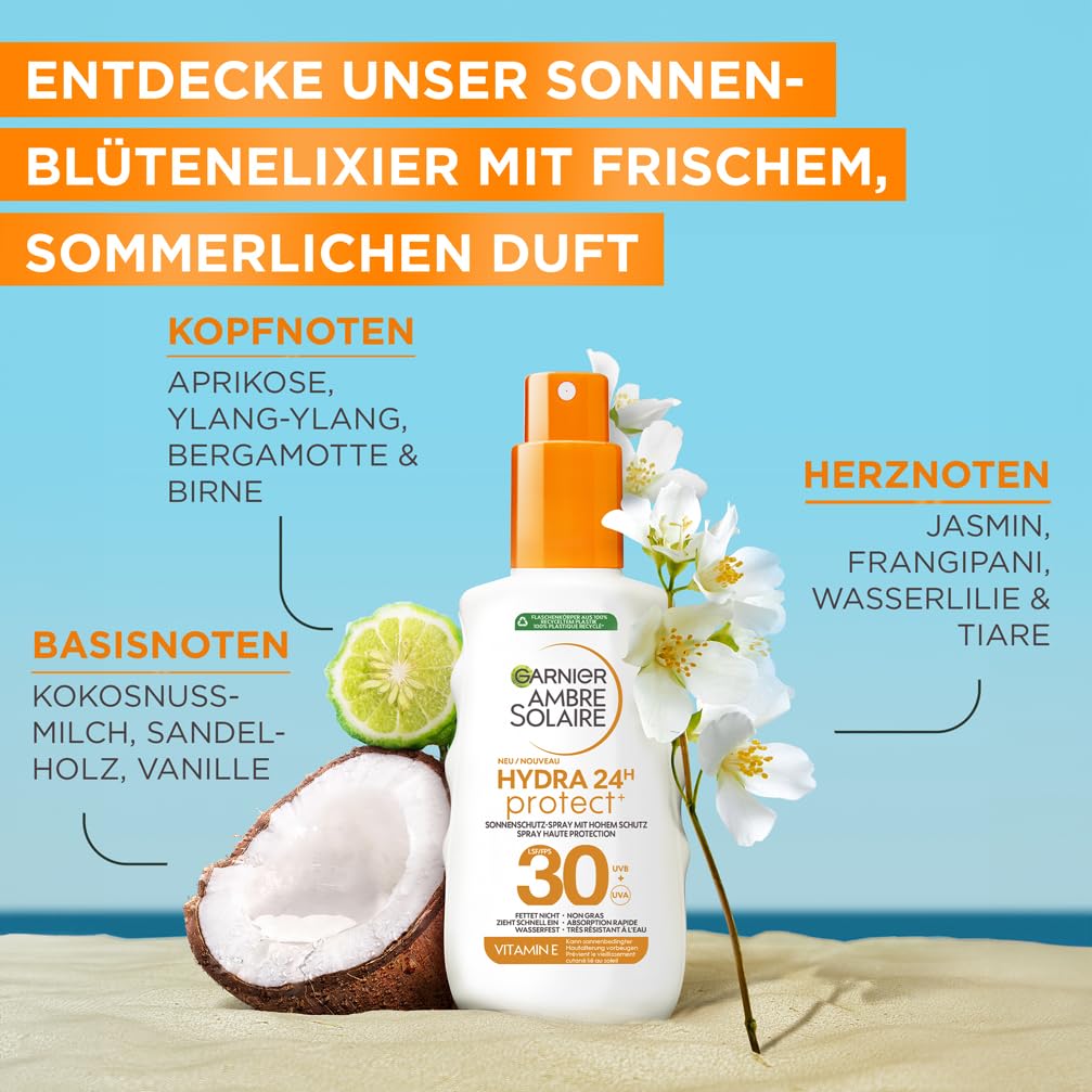 Detalle 2 de Garnier Ambre Solaire Hydra Protect Sonnenschutzmilch 30