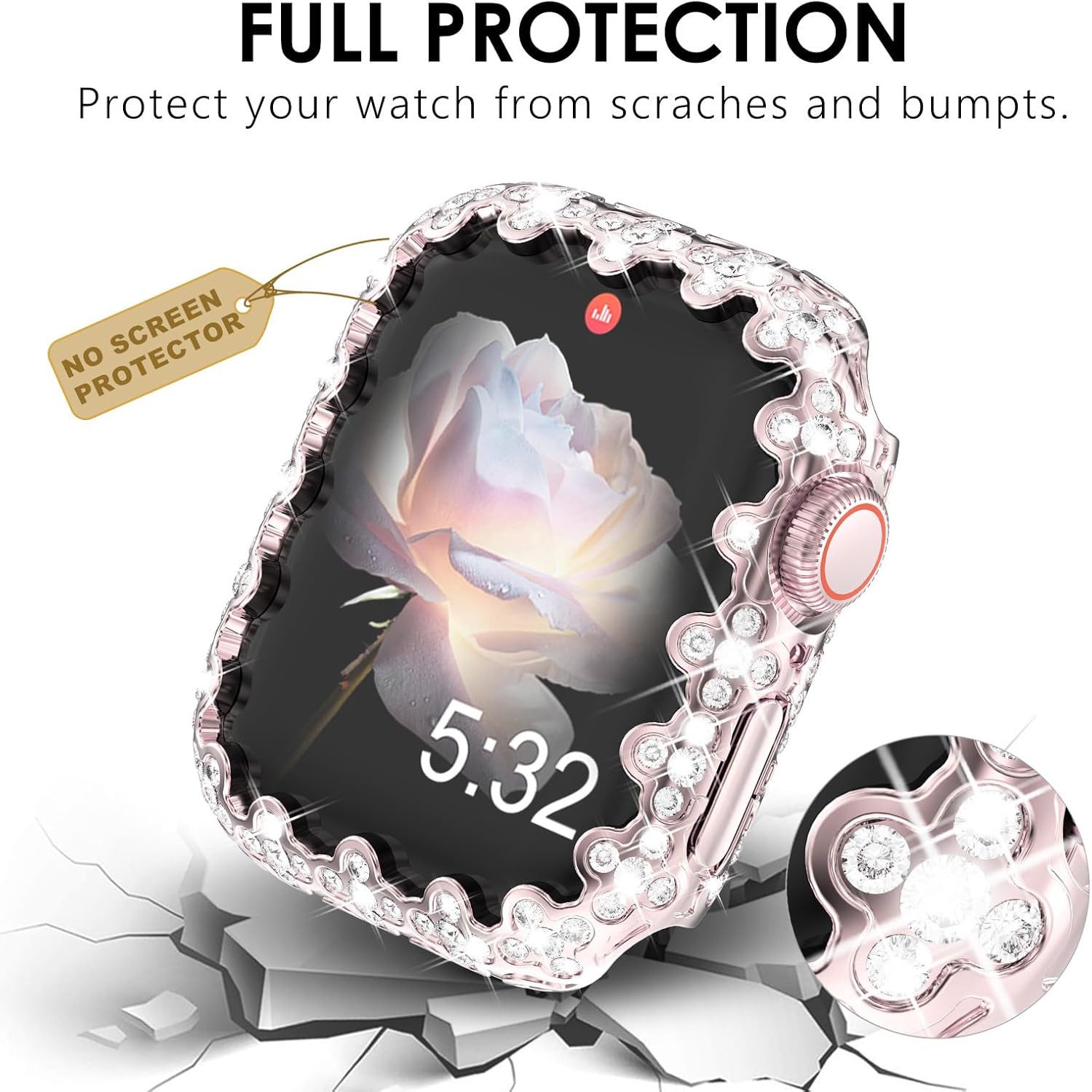 Thumbnail 3 de Fullife Bling Case for Apple Watch 46mm Series 11/10 – Pink