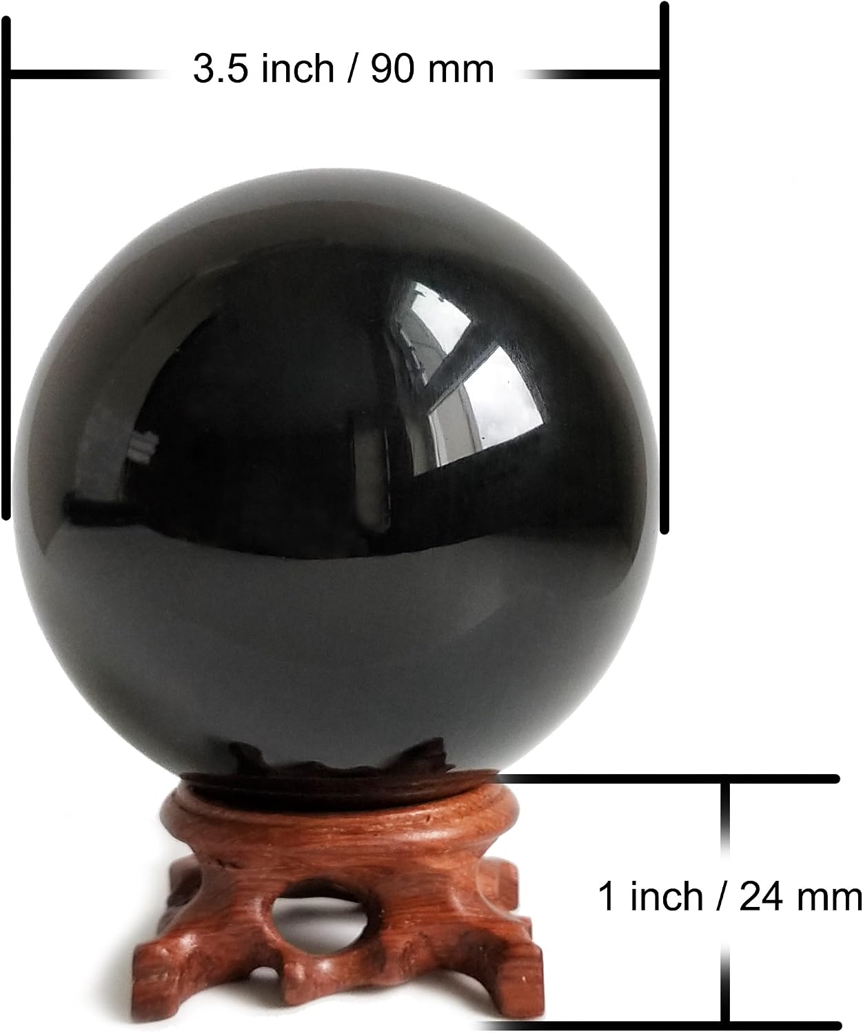 Thumbnail 5 de Black Obsidian 90 mm crystal ball