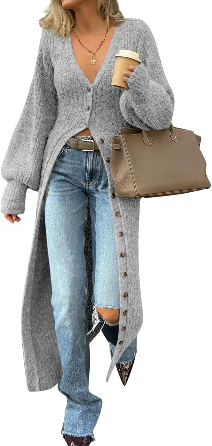 Detalle de Saodimallsu Women's Long Cardigan