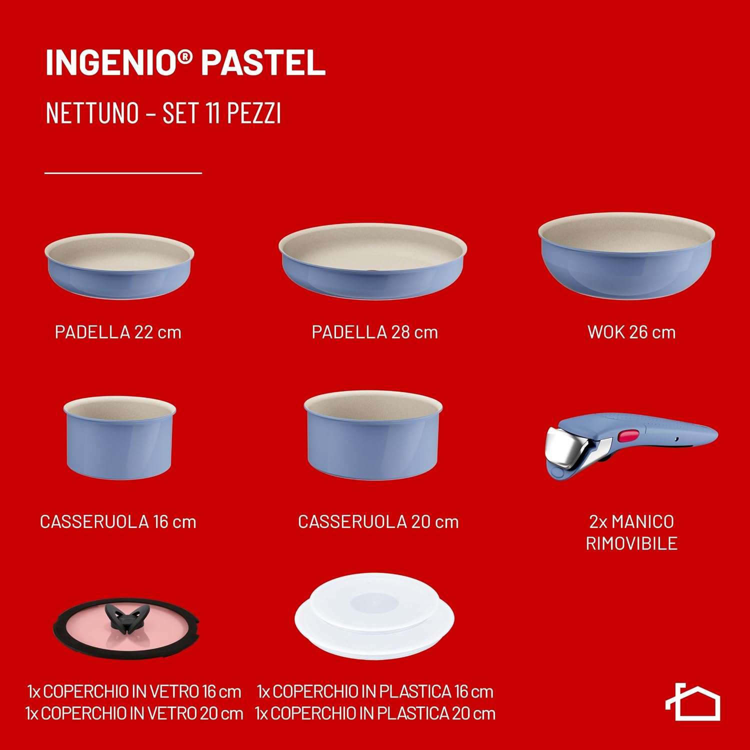 Detalle 2 de Lagostina Ingenio Pastel 11 pezzi padelle