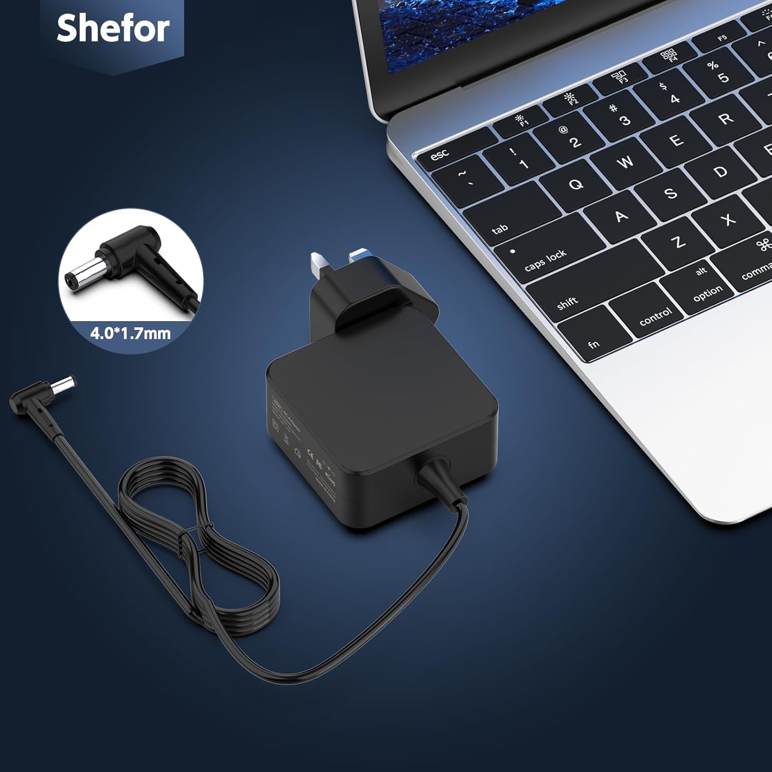 Thumbnail 1 de 45W Lenovo IdeaPad laptop charger (Non-Original) with 4.0 x 1.7mm connector